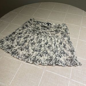 Printed Ruched Fit And Flare Mini Skirt size Medium